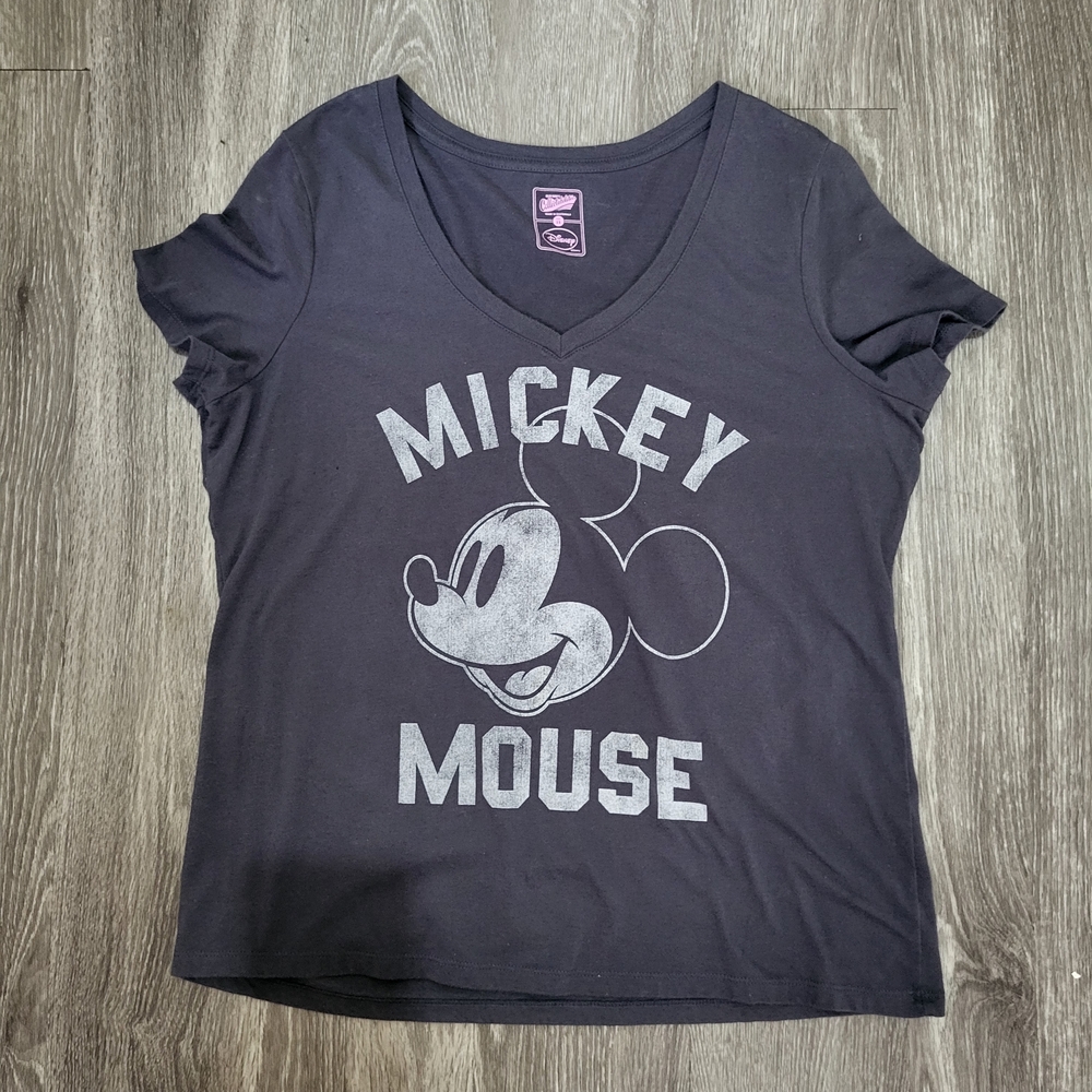 Preloved Womans Mickey Mouse Black T-Shirt